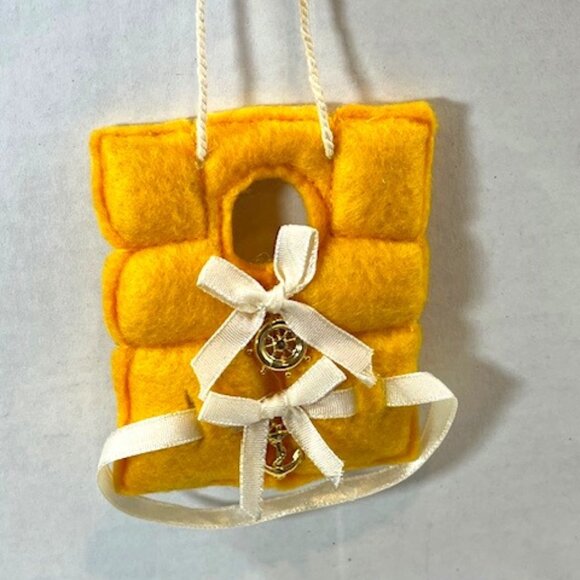 Nautical Boat Yellow Life Jacket Anchor Wheel Hanging Tree Ornament 2.75"x3.25" - Picture 1 of 7